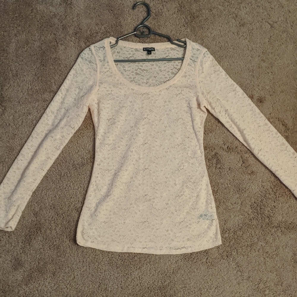 Long sleeve sheer top